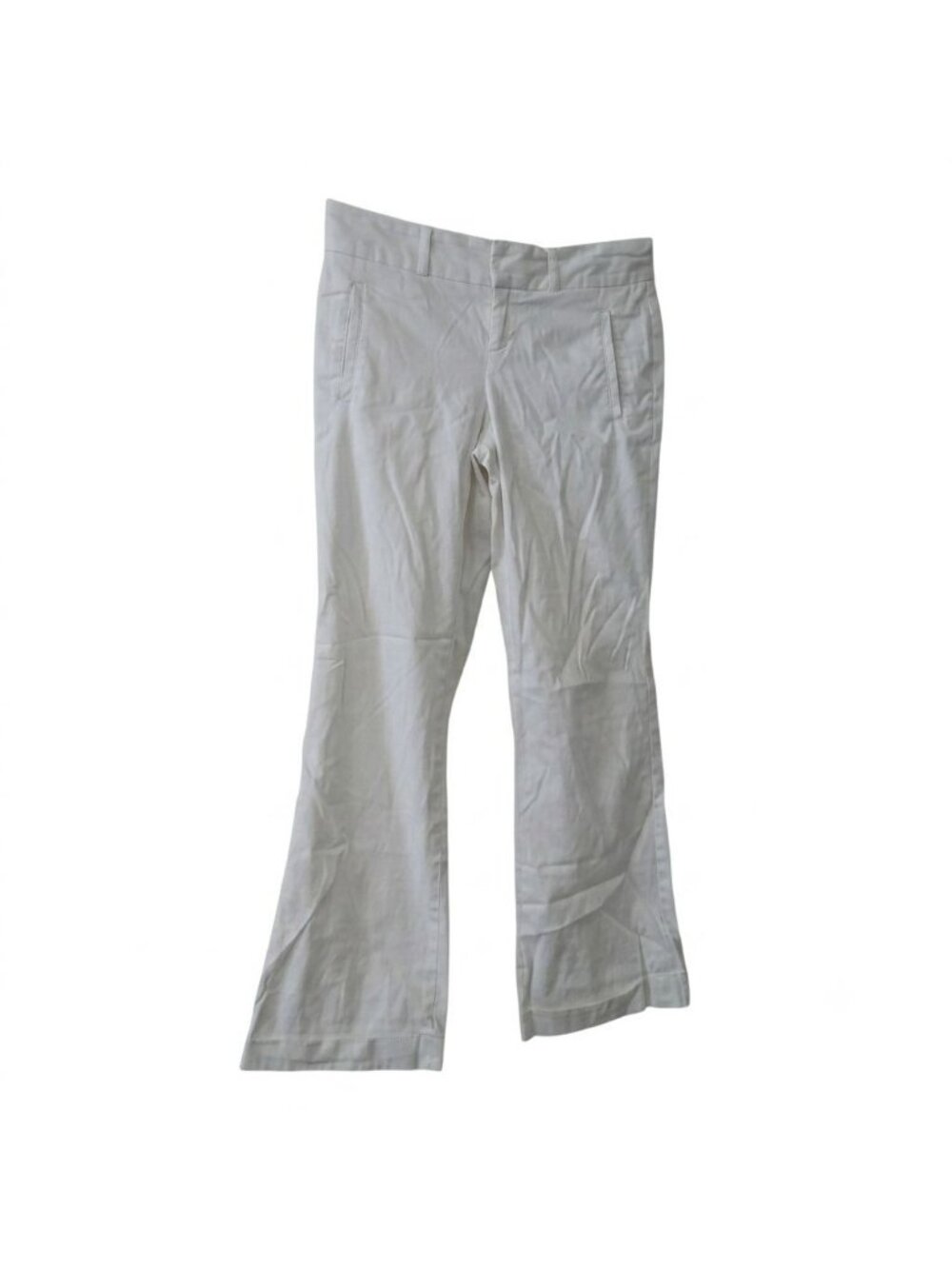 Banana Republic Women White Stretch Martin Fit Pants Size 4 SHORT Office Coastal